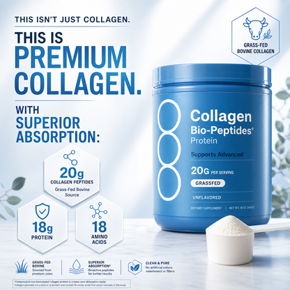 Collavelle Advanced Collagen Peptides Powder – Grass-Fed Hydrolyzed Protein | 20oz